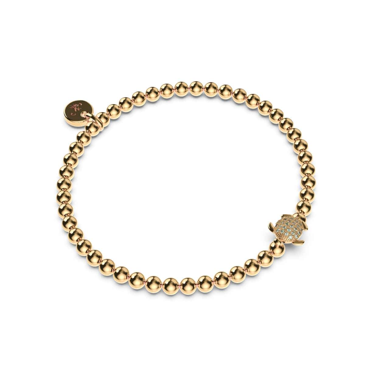 Tortue | Or Vermeil .925 | Bracelet tortue de mer diamant CZ